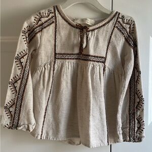 Zara kids Embroidered boho Blouse